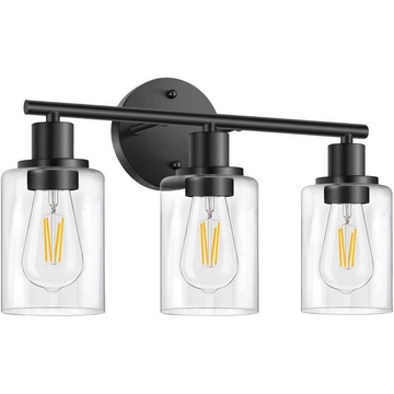 3-Light Wall Sconce Fixtures with Clear Glass Shade