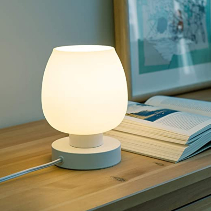 Modern Table Lamp With White Glass Lampshade