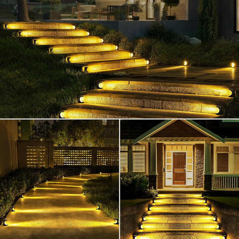 Solar LED Step Lights Warm White for Stair Floor Lamp