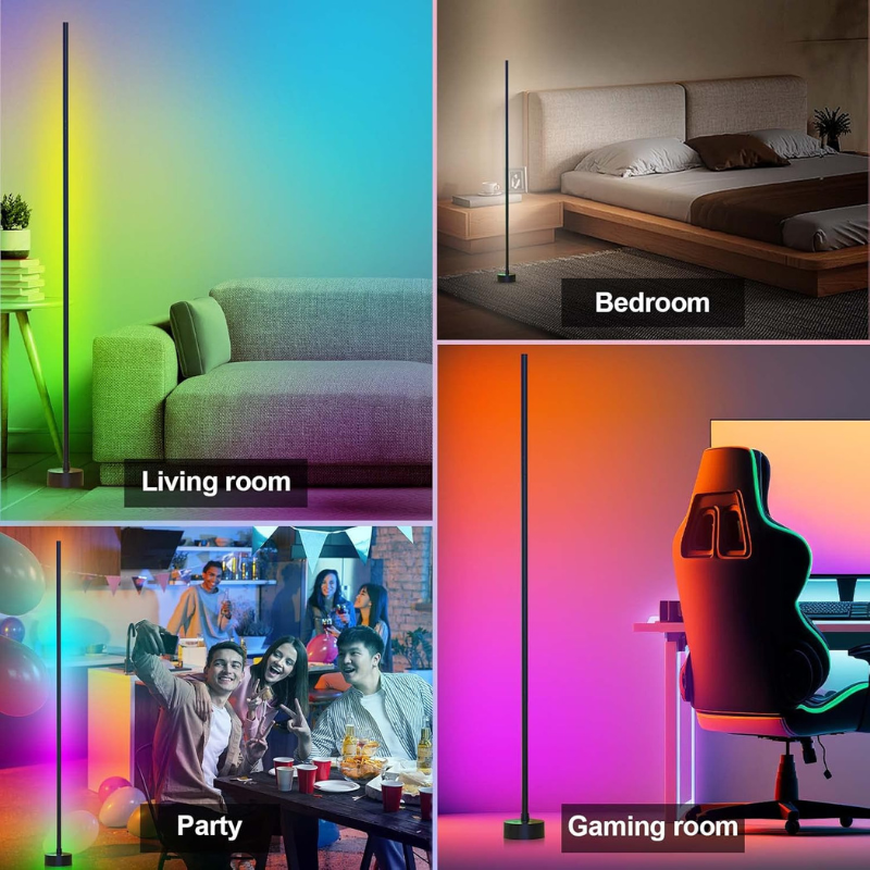 Corner Floor Lamp - Smart RGB LED Corner Lamp with App and Remote Control