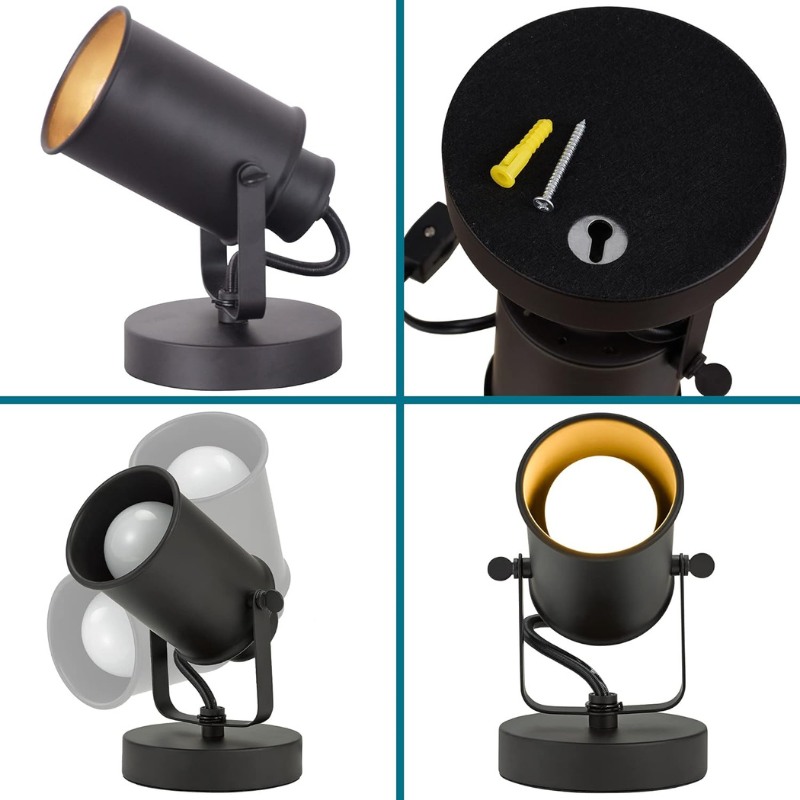 Modern Multipurpose Spotlight Desk or Wall Mount Accent Lamp