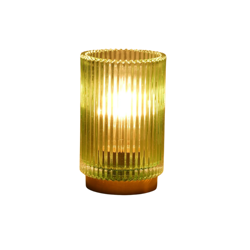 Desk Bedside Glass Table Lamp with LED Warm Light